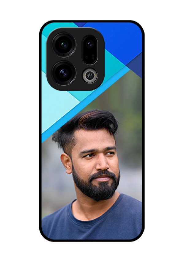 Oppo Find X9 5G Custom Glass Phone Case - Blue Pattern Design