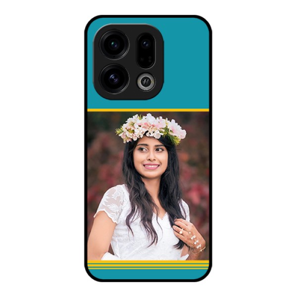 Oppo Find X9 5G Custom Glass Phone Case - Yellow & Blue Design