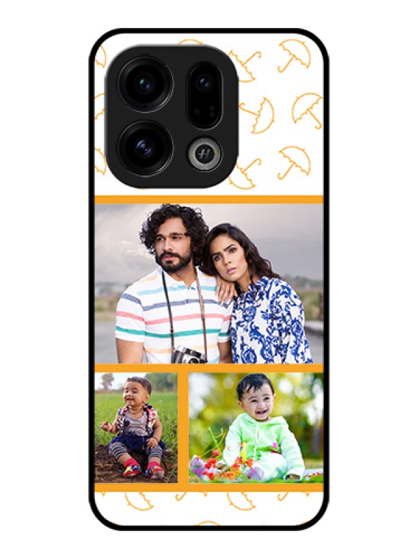 Custom Oppo Find X9 5G Custom Glass Phone Case - Yellow Pattern Design