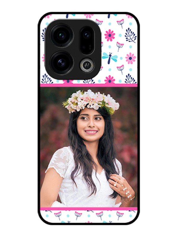 Custom Oppo Find X9 5G Custom Glass Phone Case - Colorful Flower Design