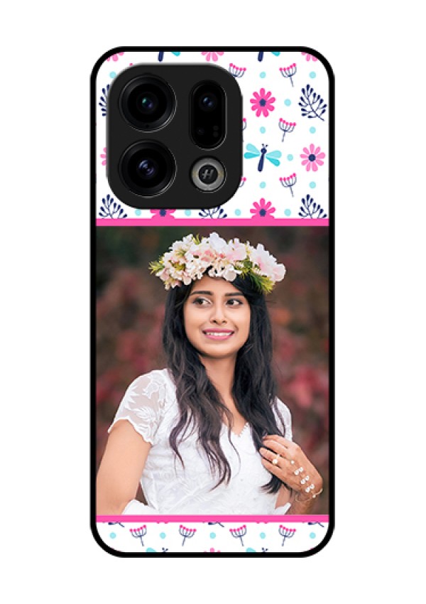 Oppo Find X9 5G Custom Glass Phone Case - Colorful Flower Design