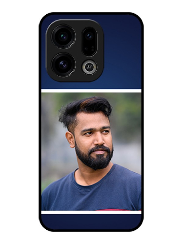 Custom Oppo Find X9 5G Custom Glass Phone Case - Simple Royal Blue Design