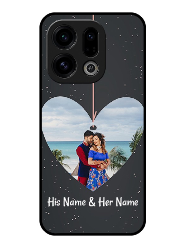 Custom Oppo Find X9 5G Custom Glass Phone Case - Hanging Heart Design