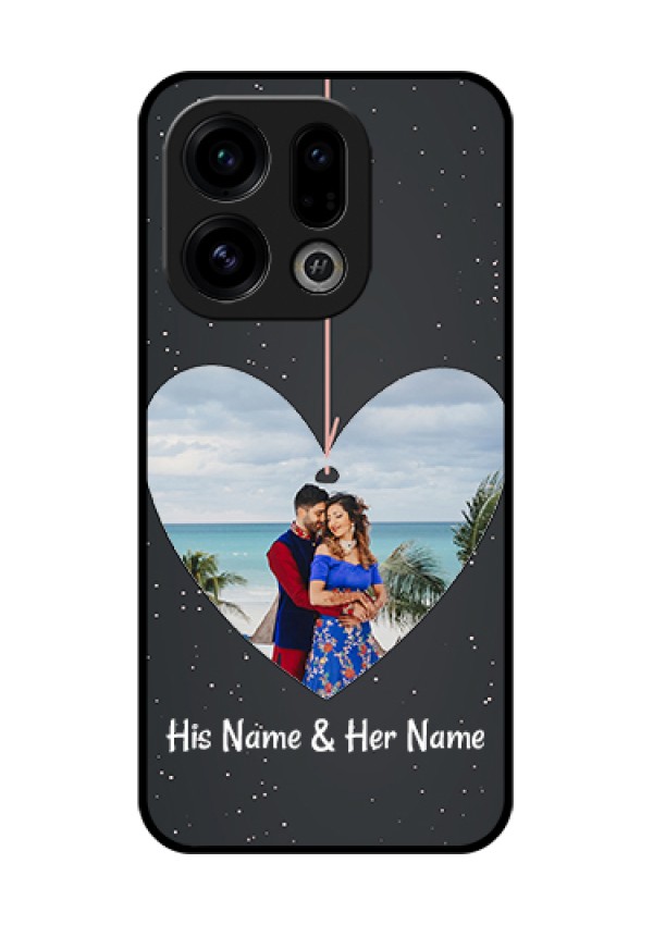 Oppo Find X9 5G Custom Glass Phone Case - Hanging Heart Design