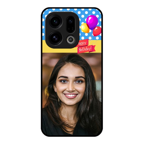 Oppo Find X9 5G Custom Glass Phone Case - Happy Birthday Design