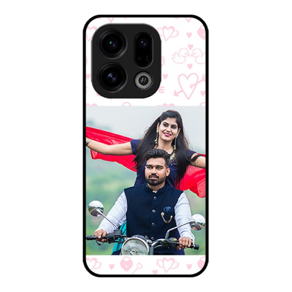 Oppo Find X9 5G Custom Glass Phone Case - Pink Flying Heart Design Oppo Find X9 5G Custom Glass Phone Case - Pink Flying Heart Design