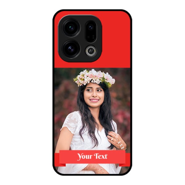 Oppo Find X9 5G Custom Glass Phone Case - Simple Red Color Design