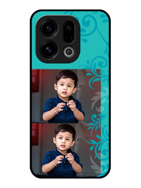 Custom Oppo Find X9 5G Custom Glass Phone Case - With Photo And Green Floral Design