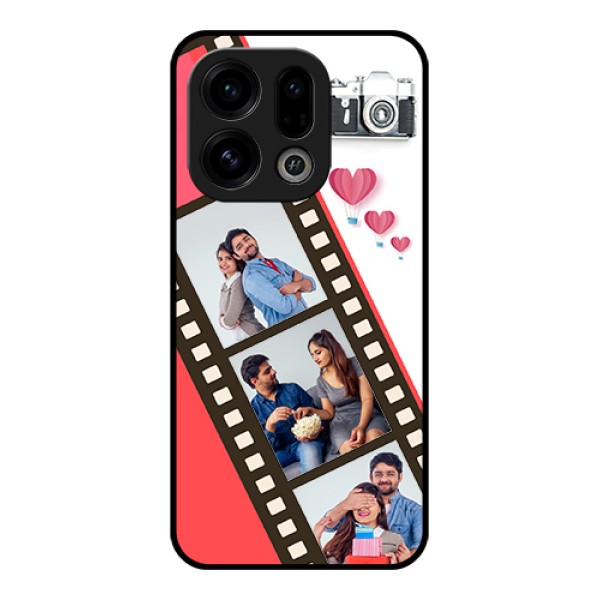Oppo Find X9 5G Custom Glass Phone Case - 3 Image Holder With Film Reel