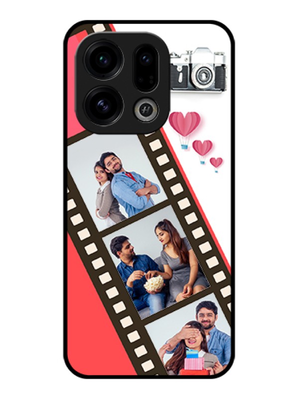 Custom Oppo Find X9 5G Custom Glass Phone Case - 3 Image Holder With Film Reel
