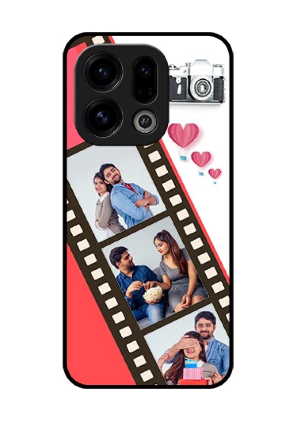 Oppo Find X9 5G Custom Glass Phone Case - 3 Image Holder With Film Reel
