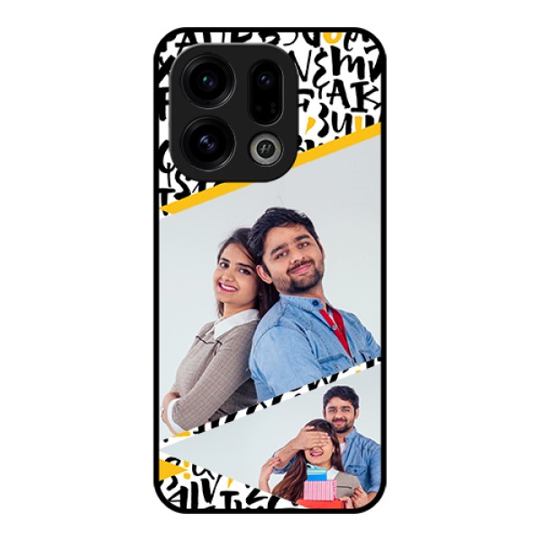 Oppo Find X9 5G Custom Glass Phone Case - Letters Pattern Design