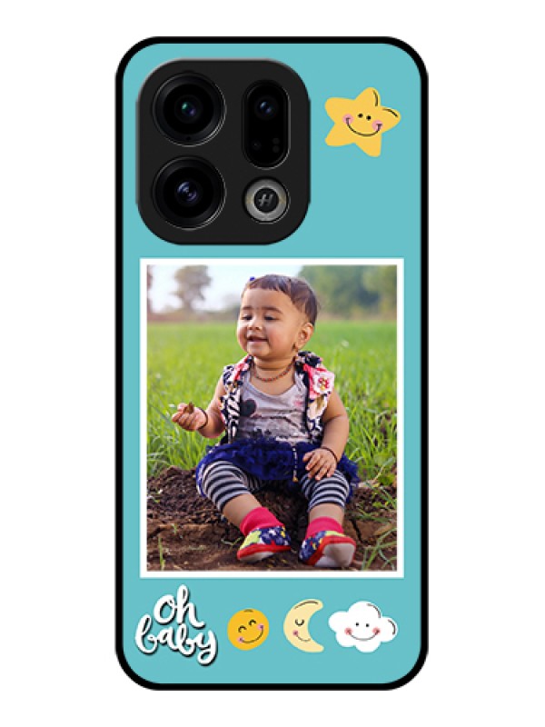 Custom Oppo Find X9 5G Custom Glass Phone Case - Smiley Kids Stars Design