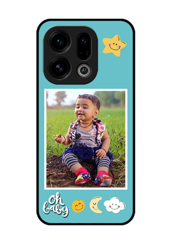 Oppo Find X9 5G Custom Glass Phone Case - Smiley Kids Stars Design