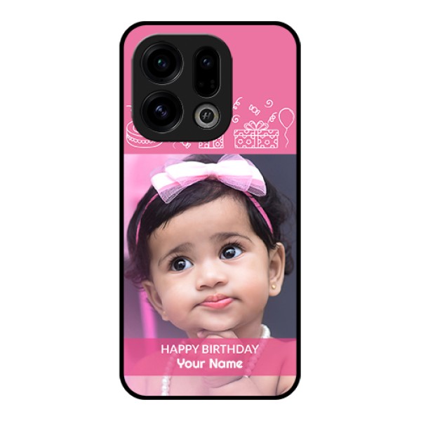 Oppo Find X9 5G Custom Glass Phone Case - With Birthday Line Art Design Oppo Find X9 5G Custom Glass Phone Case - With Birthday Line Art Design