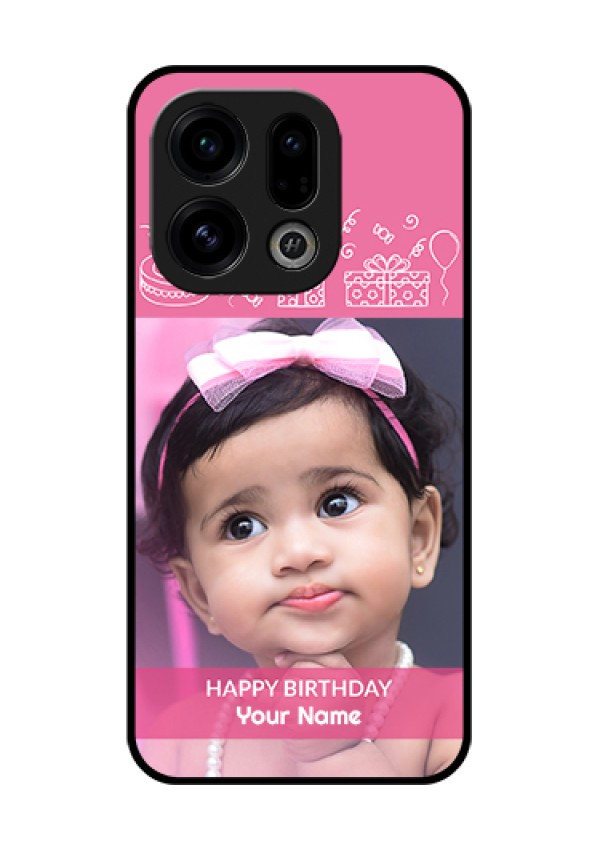 Oppo Find X9 5G Custom Glass Phone Case - With Birthday Line Art Design