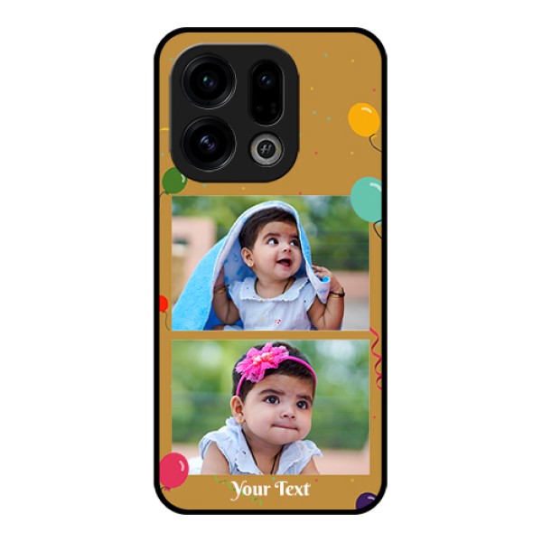 Oppo Find X9 5G Custom Glass Phone Case - Image Holder With Birthday Celebrations Design Oppo Find X9 5G Custom Glass Phone Case - Image Holder With Birthday Celebrations Design