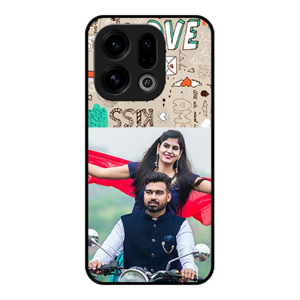 Oppo Find X9 5G Custom Glass Phone Case - Love Doodle Pattern