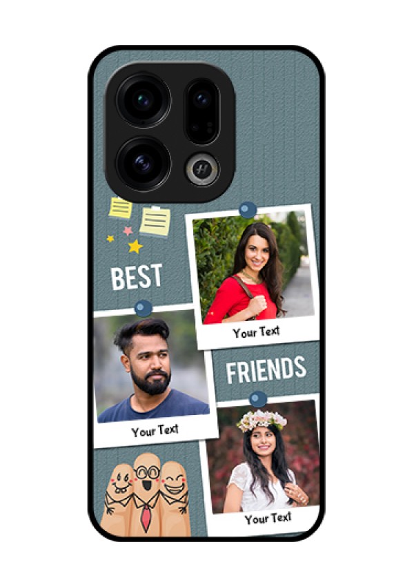 Oppo Find X9 5G Custom Glass Phone Case - Sticky Frames And Friendship Design