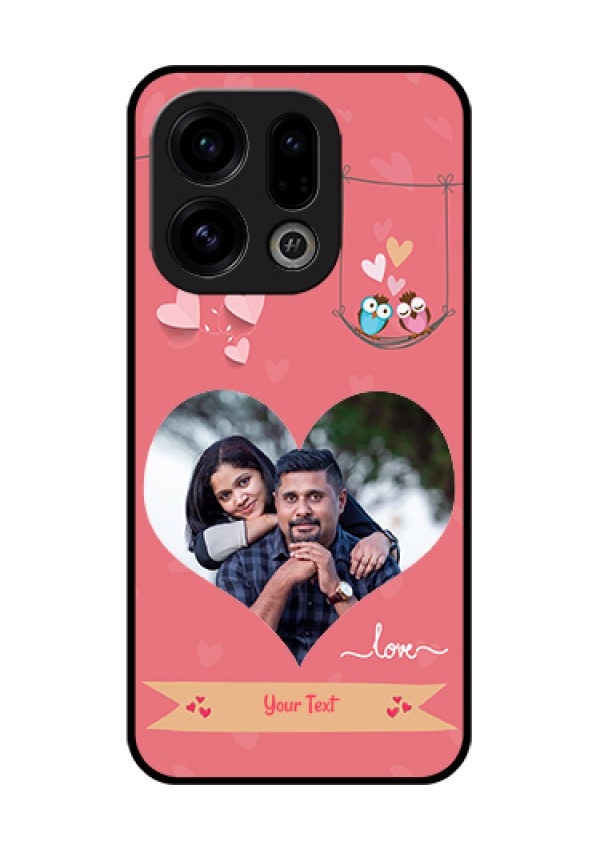 Oppo Find X9 5G Custom Glass Phone Case - Peach Color Love Design