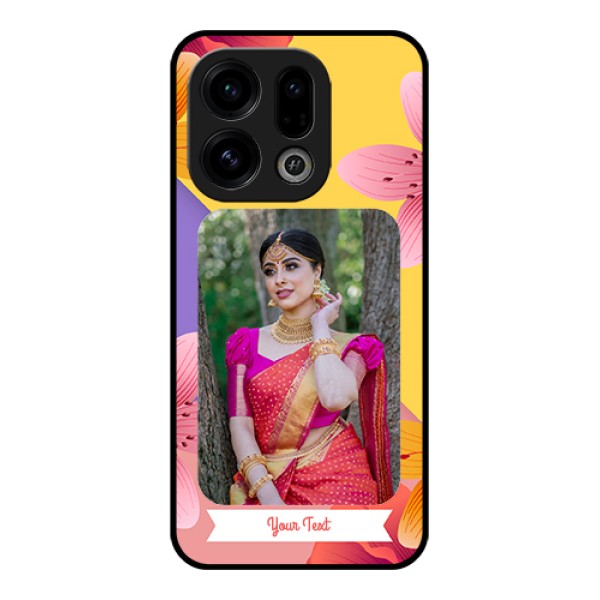 Oppo Find X9 5G Custom Glass Phone Case - 3 Image With Vintage Floral Design Oppo Find X9 5G Custom Glass Phone Case - 3 Image With Vintage Floral Design