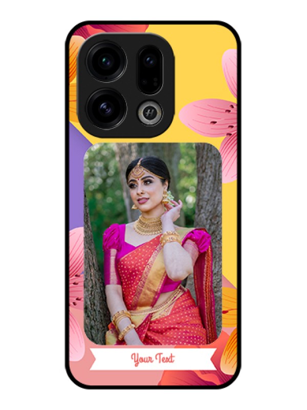 Custom Oppo Find X9 5G Custom Glass Phone Case - 3 Image With Vintage Floral Design