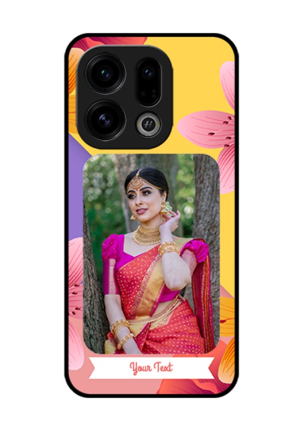 Oppo Find X9 5G Custom Glass Phone Case - 3 Image With Vintage Floral Design