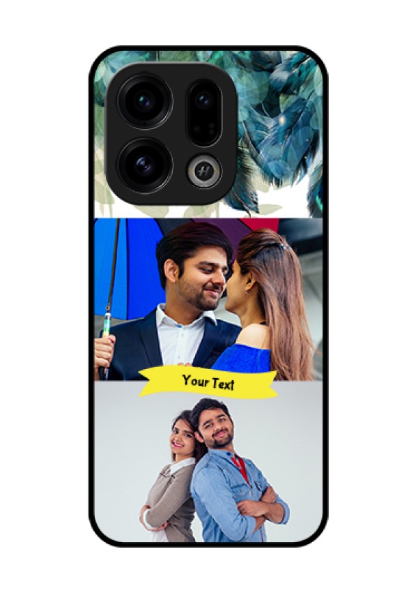 Oppo Find X9 5G Custom Glass Phone Case - Image With Boho Peacock Feather Design