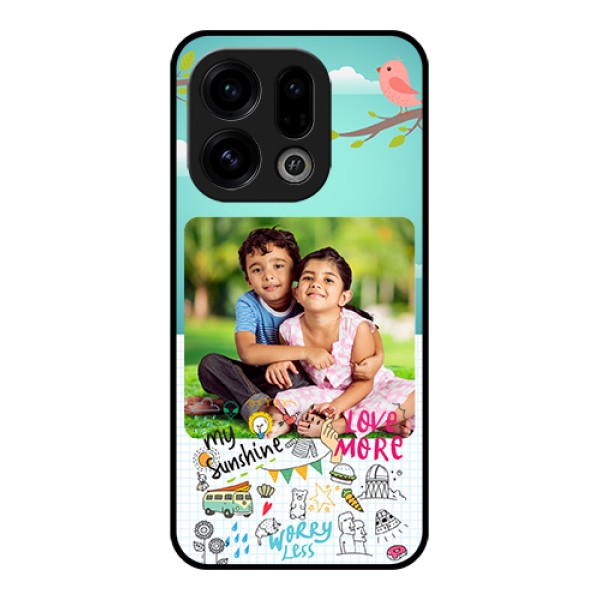 Oppo Find X9 5G Custom Glass Phone Case - Doodle Love Design