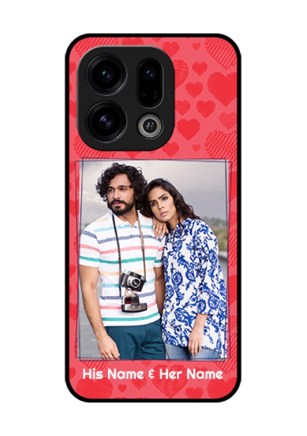 Oppo Find X9 5G Custom Glass Phone Case - With Red Heart Symbols Design