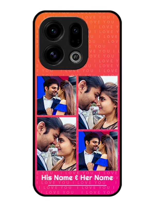 Custom Oppo Find X9 5G Custom Glass Phone Case - I Love You Pink Design