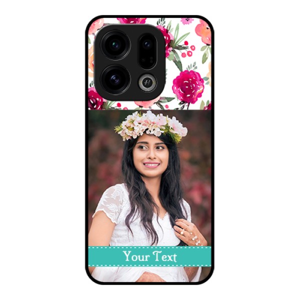 Oppo Find X9 5G Custom Glass Phone Case - Water Colors Floral Design Oppo Find X9 5G Custom Glass Phone Case - Water Colors Floral Design