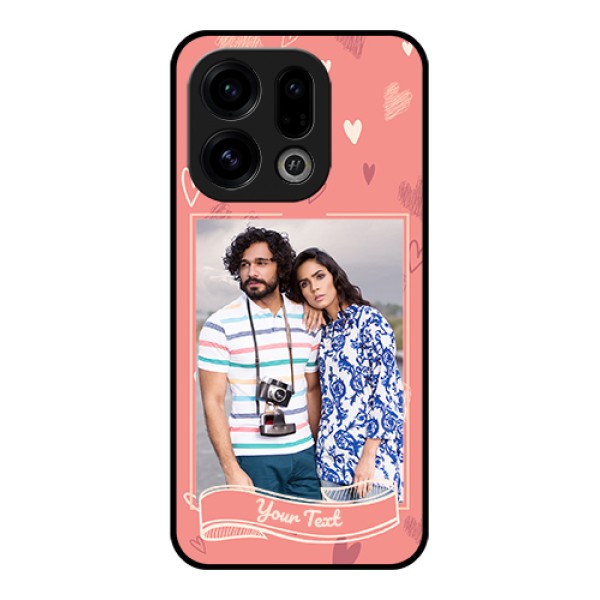 Oppo Find X9 5G Custom Glass Phone Case - Love Doodle Art Design