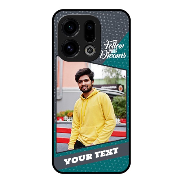 Oppo Find X9 5G Custom Glass Phone Case - Background Pattern Design With Quote