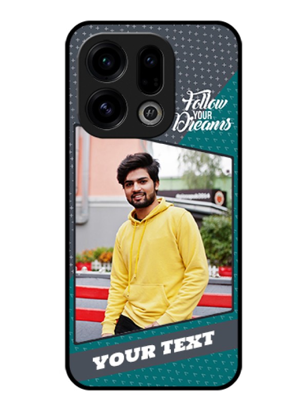 Custom Oppo Find X9 5G Custom Glass Phone Case - Background Pattern Design With Quote