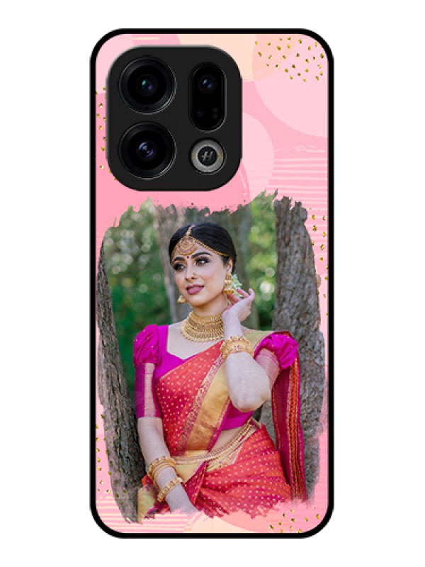 Custom Oppo Find X9 5G Custom Glass Phone Case - Gold Glitter Splash Design