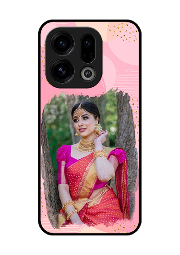 Oppo Find X9 5G Custom Glass Phone Case - Gold Glitter Splash Design