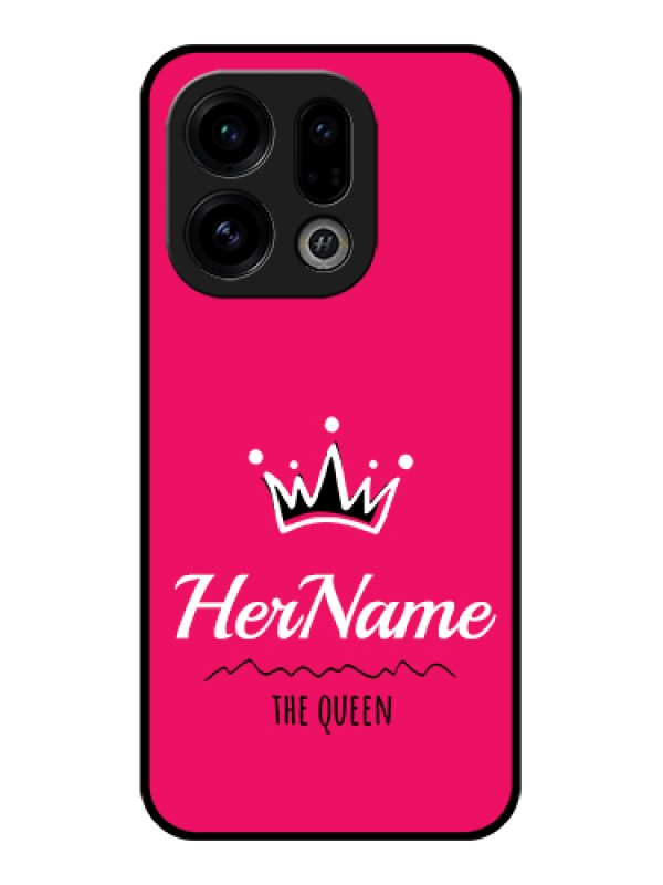 Custom Oppo Find X9 5G Custom Glass Phone Case - Queen With Name Design