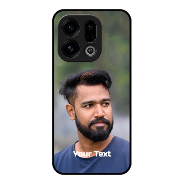 Oppo Find X9 5G Custom Glass Phone Case - Photo With Text Design
