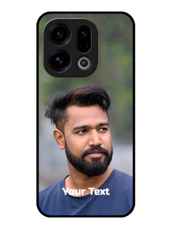 Custom Oppo Find X9 5G Custom Glass Phone Case - Photo With Text Design