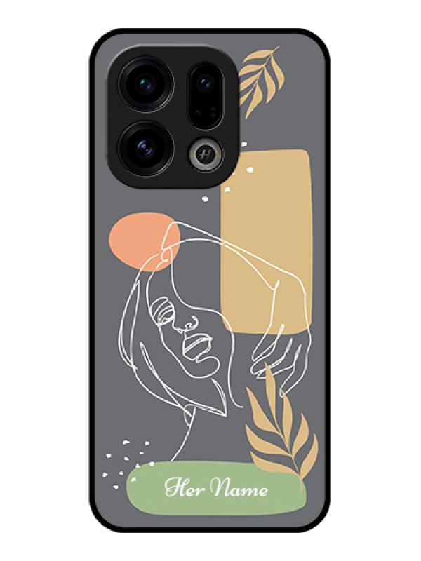 Custom Oppo Find X9 5G Custom Glass Phone Case - Gazing Woman Line Art Design