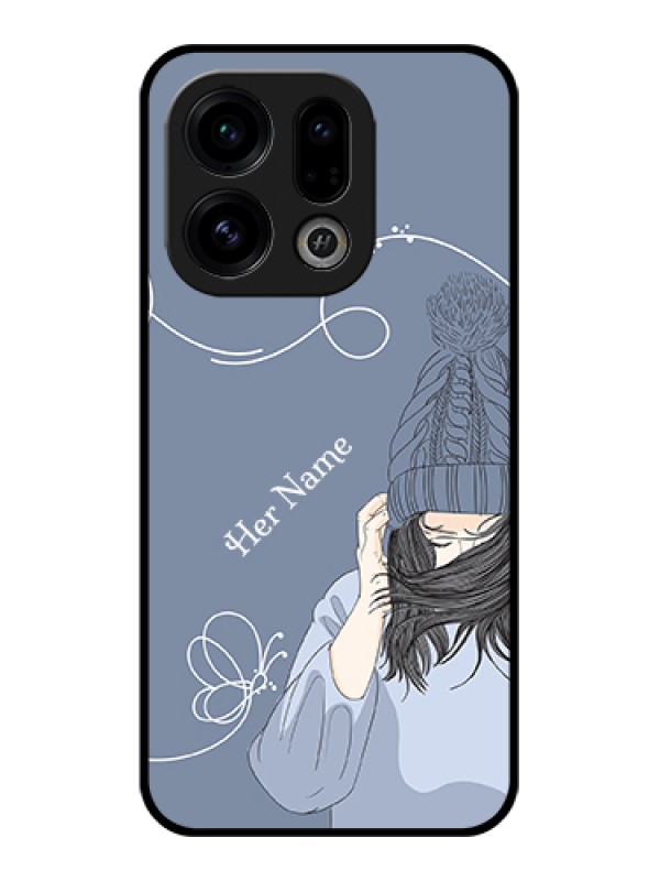 Custom Oppo Find X9 5G Custom Glass Phone Case - Girl In Winter Outfit Design