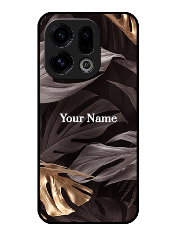 Custom Oppo Find X9 5G Custom Glass Phone Case - Wild Leaves Digital Paint Design