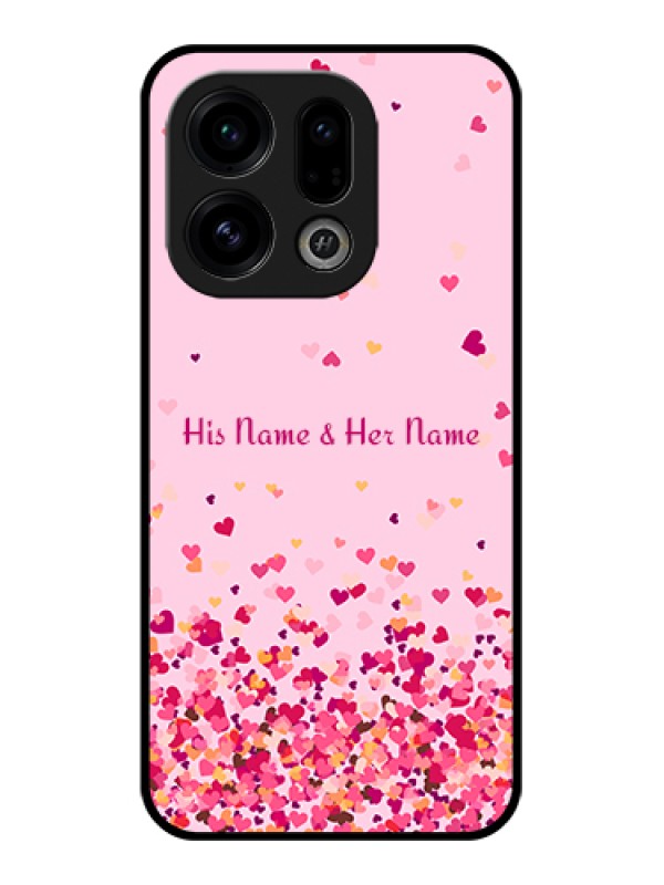 Custom Oppo Find X9 5G Custom Glass Phone Case - Floating Hearts Design