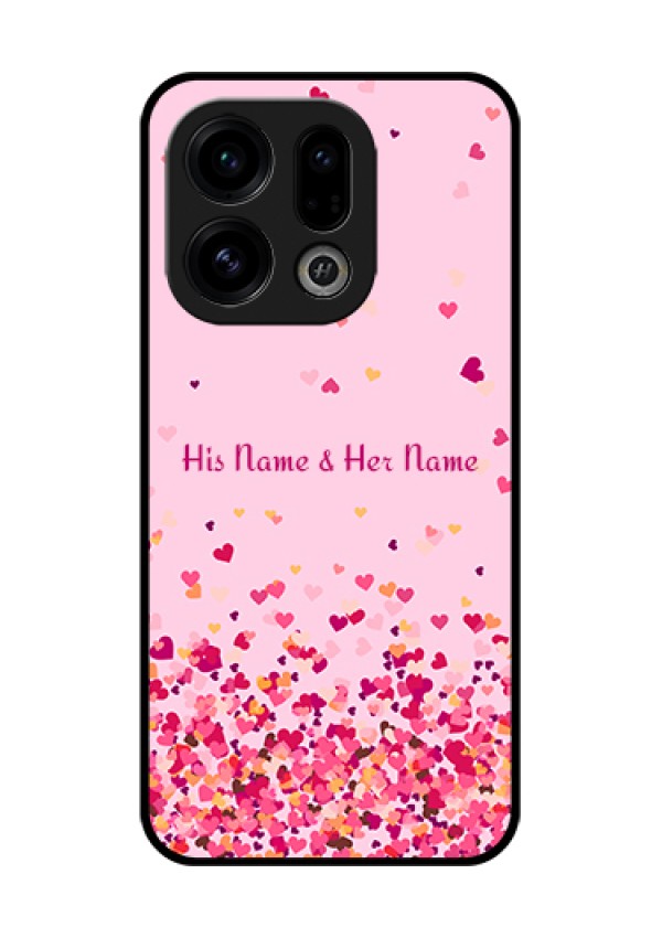 Oppo Find X9 5G Custom Glass Phone Case - Floating Hearts Design