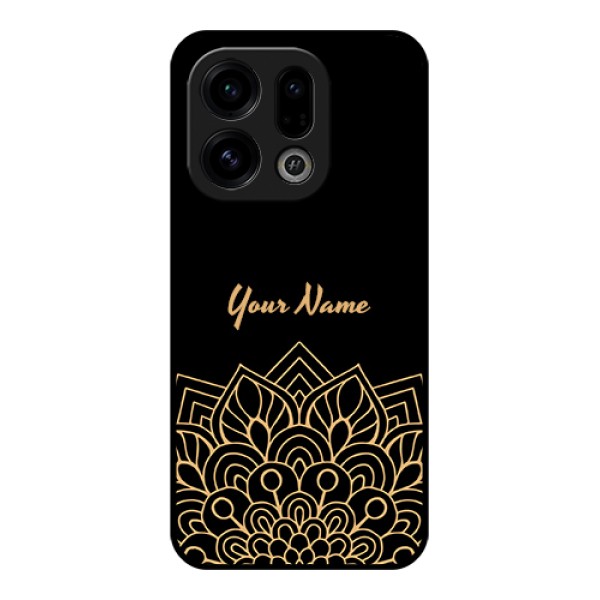 Oppo Find X9 5G Custom Glass Phone Case - Golden Mandala Design