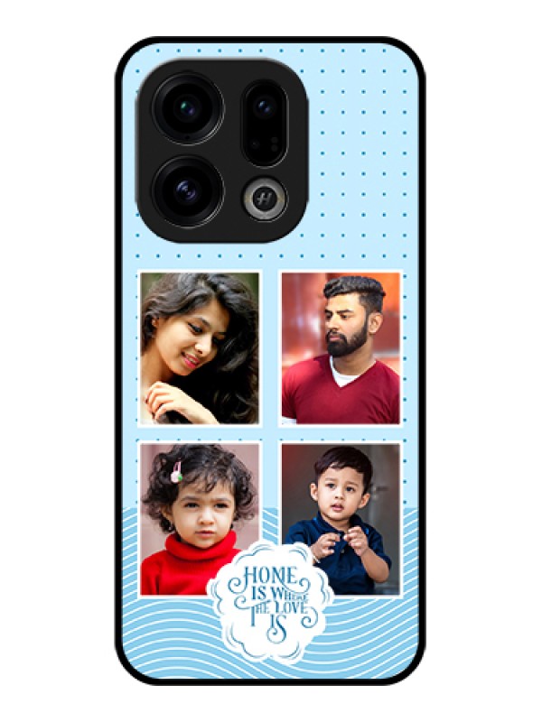 Custom Oppo Find X9 5G Custom Glass Phone Case - Cute Love Quote With 4 Pic Upload Design