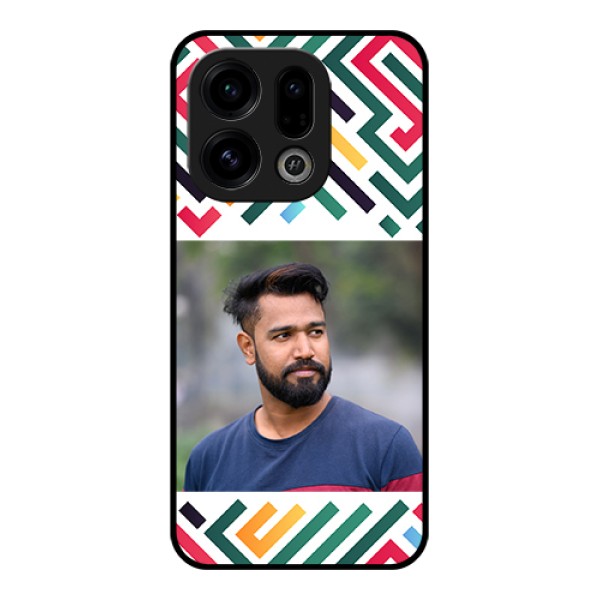 Oppo Find X9 5G Custom Glass Phone Case - Colorful Maze Pattern Design Oppo Find X9 5G Custom Glass Phone Case - Colorful Maze Pattern Design
