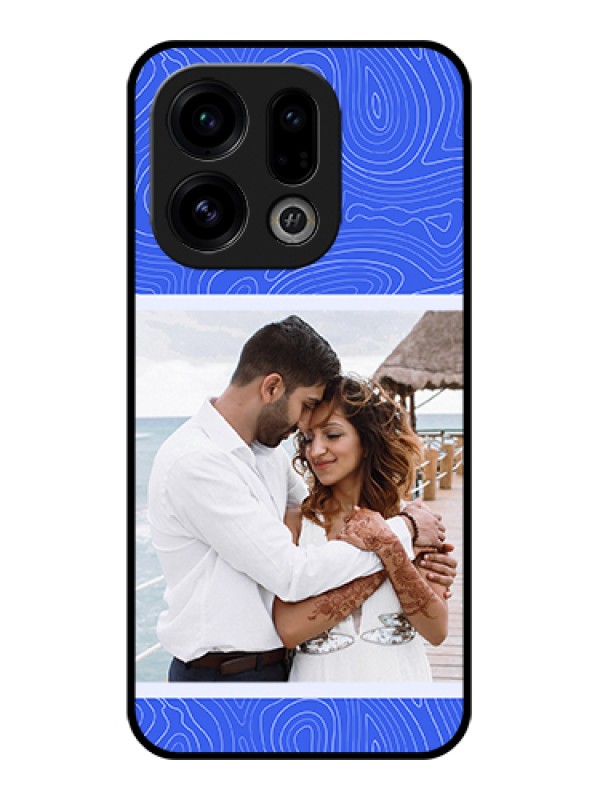 Custom Oppo Find X9 5G Custom Glass Phone Case - Curved Line Art With Blue And White Design