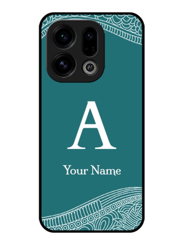Custom Oppo Find X9 5G Custom Glass Phone Case - Line Art Pattern With Custom Name Design